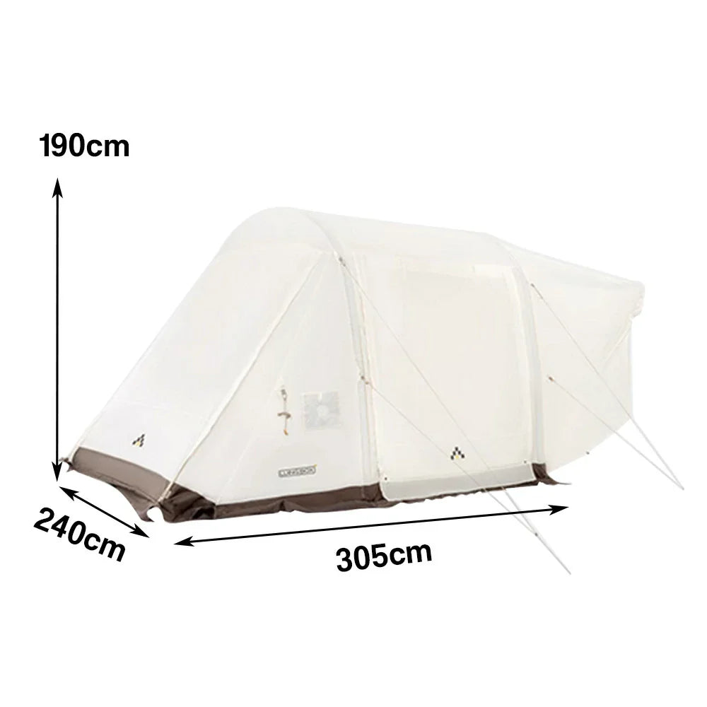 TREKKA Connectable Tunnel Camping Tent Spacious Multi-Room Shelter, Windproof & Waterproof Outdoor Setup - White