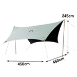 TREKKA 20 Square Meter Hexagonal Blackout Canopy - UPF50 Plus Sun Protection Oxford Shade Shelter - Mint Green