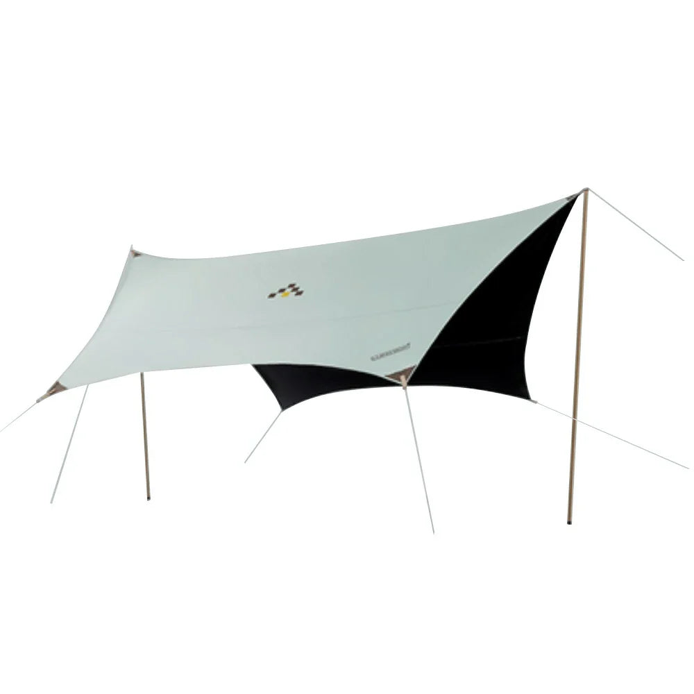 TREKKA 20 Square Meter Hexagonal Blackout Canopy - UPF50 Plus Sun Protection Oxford Shade Shelter - Mint Green