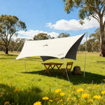 TREKKA 20 Square Meter Hexagonal Blackout Canopy - UPF50 Plus Sun Protection 210D Oxford Shade Shelter - Beige