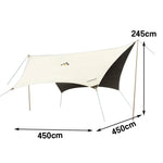 TREKKA 20 Square Meter Hexagonal Blackout Canopy - UPF50 Plus Sun Protection 210D Oxford Shade Shelter - Beige