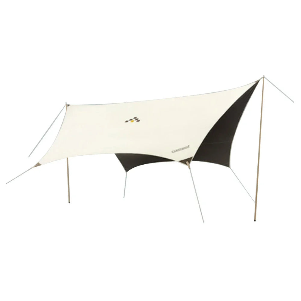TREKKA 20 Square Meter Hexagonal Blackout Canopy - UPF50 Plus Sun Protection 210D Oxford Shade Shelter - Beige
