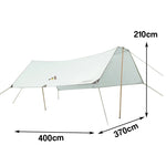 TREKKA 15 Square Meter Silver-Coated T-Wing Canopy - UPF50 Plus Sun Protection Tear-Resistant 210D Oxford Shade Shelter - Mint Green