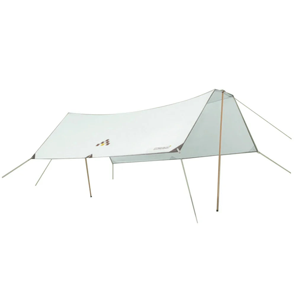 TREKKA 15 Square Meter Silver-Coated T-Wing Canopy - UPF50 Plus Sun Protection Tear-Resistant 210D Oxford Shade Shelter - Mint Green