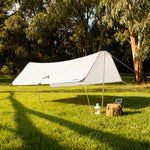TREKKA 15 Square Meter Silver-Coated T-Wing Canopy - UPF50 Plus Sun Protection  Tear-Resistant 210D Oxford Shade Shelter - Beige