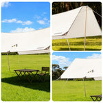 TREKKA 15 Square Meter Silver-Coated T-Wing Canopy - UPF50 Plus Sun Protection  Tear-Resistant 210D Oxford Shade Shelter - Beige