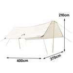TREKKA 15 Square Meter Silver-Coated T-Wing Canopy - UPF50 Plus Sun Protection  Tear-Resistant 210D Oxford Shade Shelter - Beige