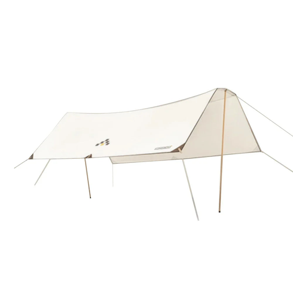TREKKA 15 Square Meter Silver-Coated T-Wing Canopy - UPF50 Plus Sun Protection  Tear-Resistant 210D Oxford Shade Shelter - Beige
