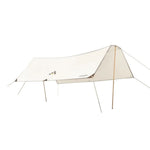 TREKKA 15 Square Meter Silver-Coated T-Wing Canopy - UPF50 Plus Sun Protection  Tear-Resistant 210D Oxford Shade Shelter - Beige