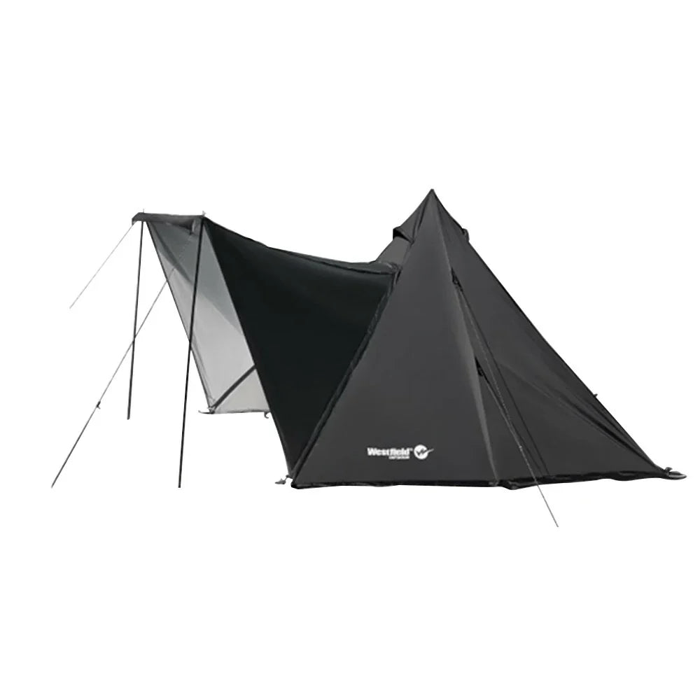 TREKKA Pole-Free Pyramid Camping Tent with Silver-Coated Fabric - Roomy Interior, Sun & Rain Protection, Multi-Configuration Shelter - Silver