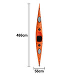 TREKKA Single Kayak Eco-Friendly LLDPE Durable Design Adjustable Footrests 486cm Ideal for Lakes & Rivers - Red