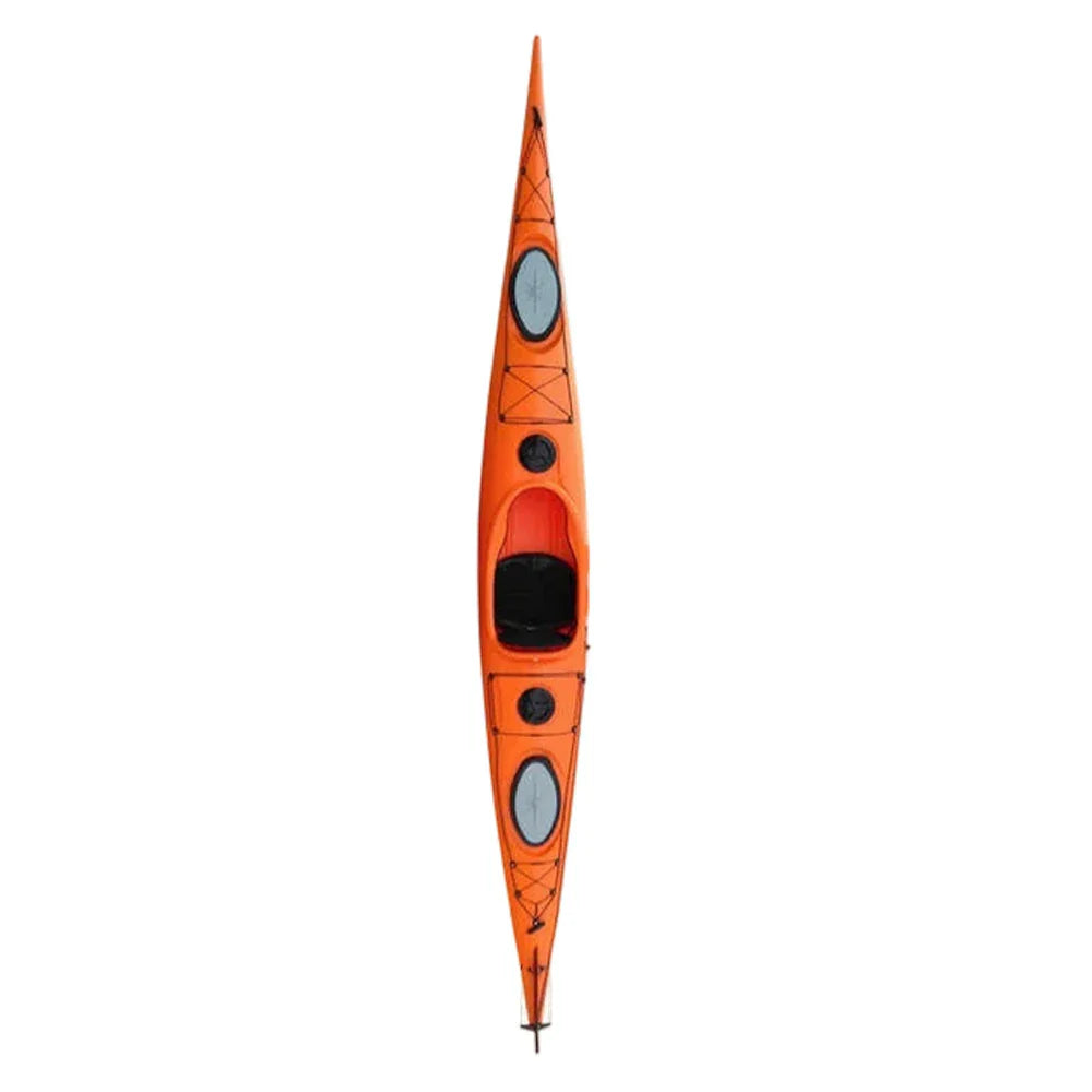 TREKKA Single Kayak Eco-Friendly LLDPE Durable Design Adjustable Footrests 486cm Ideal for Lakes & Rivers - Red