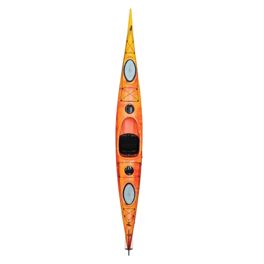 TREKKA Single Kayak Eco-Friendly LLDPE Durable Design Adjustable Footrests 486cm Ideal for Lakes & Rivers - Orange