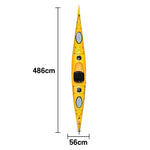 TREKKA Single Kayak Eco-Friendly LLDPE Durable Design Adjustable Footrests 486cm Ideal for Lakes & Rivers - Yellow