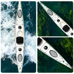 TREKKA Single Kayak Eco-Friendly LLDPE Durable Design Adjustable Footrests 486cm Ideal for Lakes & Rivers - White