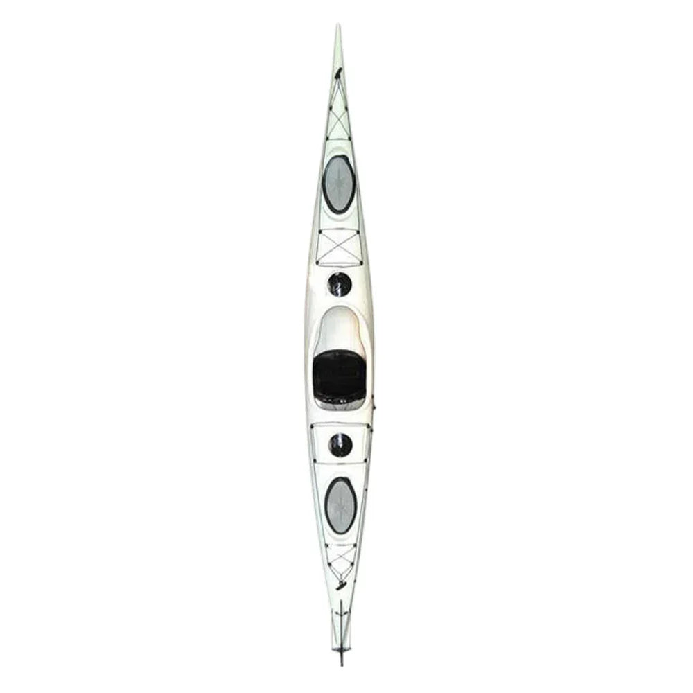 TREKKA Single Kayak Eco-Friendly LLDPE Durable Design Adjustable Footrests 486cm Ideal for Lakes & Rivers - White
