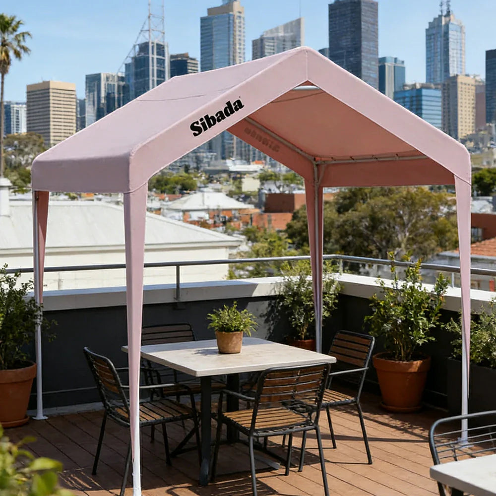 TREKKA Outdoor Pop-Up Gazebo - 3x3m Canopy Only Reinforced Steel Frame Waterproof & UV-Resistant Fabric Wind-Stable Structure Quick Assembly - Sakura Pink