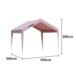 TREKKA Outdoor Pop-Up Gazebo - 3x3m Canopy Only Reinforced Steel Frame Waterproof & UV-Resistant Fabric Wind-Stable Structure Quick Assembly - Sakura Pink