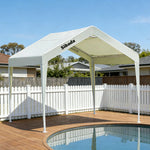 TREKKA Outdoor Pop-Up Gazebo - 3x3m Canopy Only Reinforced Steel Frame Waterproof & UV-Resistant Fabric Wind-Stable Structure Quick Assembly - Ivory White