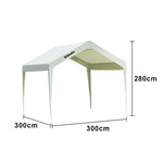 TREKKA Outdoor Pop-Up Gazebo - 3x3m Canopy Only Reinforced Steel Frame Waterproof & UV-Resistant Fabric Wind-Stable Structure Quick Assembly - Ivory White