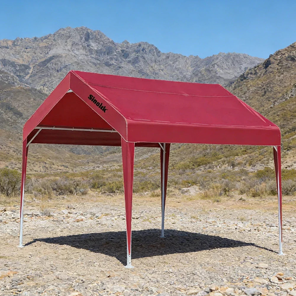 TREKKA Outdoor Pop-Up Gazebo - 3x3m Canopy Only Reinforced Steel Frame Waterproof & UV-Resistant Fabric Wind-Stable Structure Quick Assembly - Wine Red