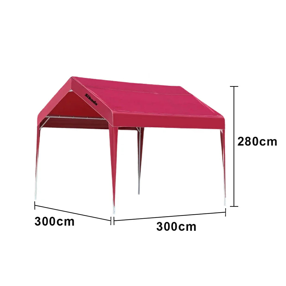 TREKKA Outdoor Pop-Up Gazebo - 3x3m Canopy Only Reinforced Steel Frame Waterproof & UV-Resistant Fabric Wind-Stable Structure Quick Assembly - Wine Red