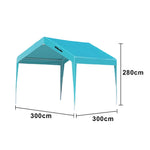 TREKKA Outdoor Pop-Up Gazebo - 3x3m Canopy Only Reinforced Steel Frame Waterproof & UV-Resistant Fabric Wind-Stable Structure Quick Assembly - Blue