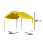 TREKKA Outdoor Pop-Up Gazebo - 3x3m Canopy Only Reinforced Steel Frame Waterproof & UV-Resistant Fabric Wind-Stable Structure Quick Assembly - Yellow