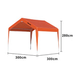 TREKKA Outdoor Pop-Up Gazebo - 3x3m Canopy Only Reinforced Steel Frame Waterproof & UV-Resistant Fabric Wind-Stable Structure Quick Assembly - Orange