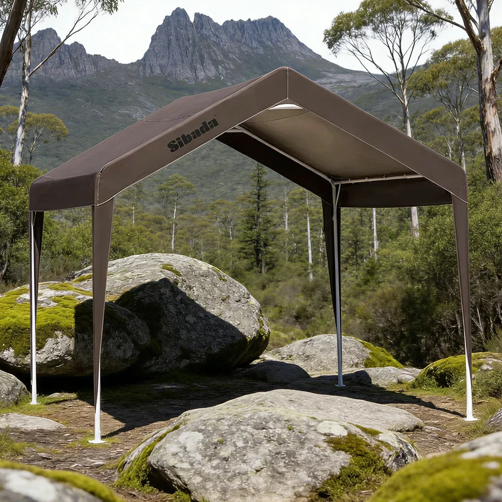 TREKKA Outdoor Pop-Up Gazebo - 3x3m Canopy Only Reinforced Steel Frame Waterproof & UV-Resistant Fabric Wind-Stable Structure Quick Assembly - Coffee