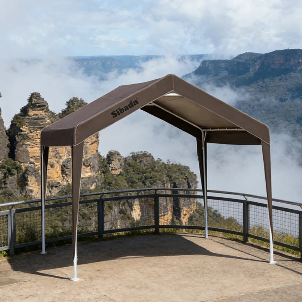 TREKKA Outdoor Pop-Up Gazebo - 3x3m Canopy Only Reinforced Steel Frame Waterproof & UV-Resistant Fabric Wind-Stable Structure Quick Assembly - Coffee