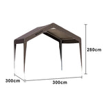 TREKKA Outdoor Pop-Up Gazebo - 3x3m Canopy Only Reinforced Steel Frame Waterproof & UV-Resistant Fabric Wind-Stable Structure Quick Assembly - Coffee