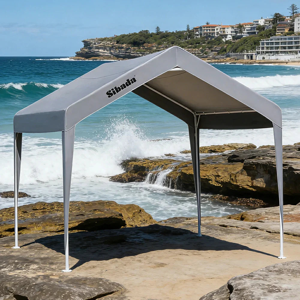 TREKKA Outdoor Pop-Up Gazebo - 3x3m Canopy Only Reinforced Steel Frame Waterproof & UV-Resistant Fabric Wind-Stable Structure Quick Assembly - Grey