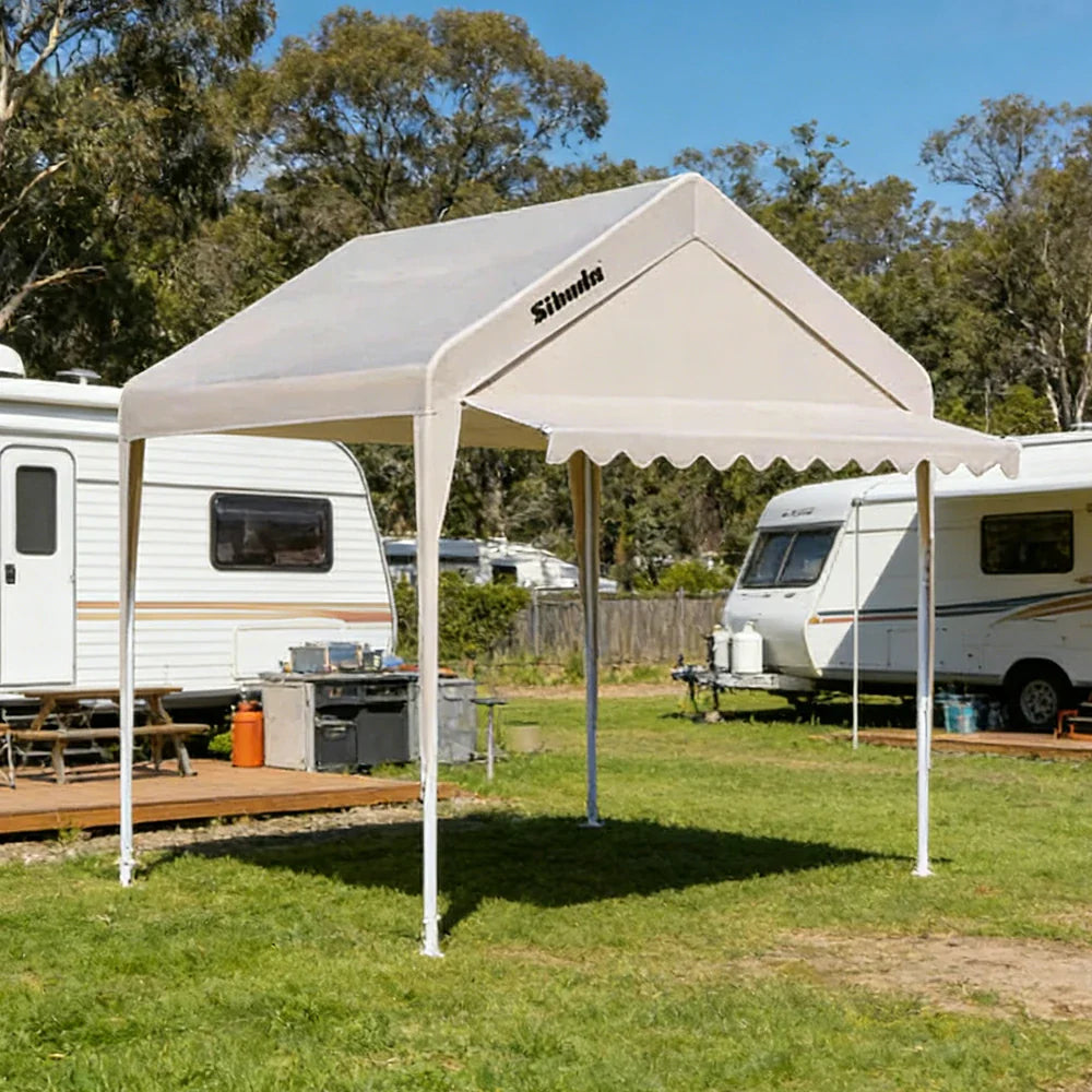 TREKKA Outdoor Pop-Up Gazebo - 3x3m Canopy Only with Wave Edge Awning Reinforced Steel Frame Waterproof & UV50+ Fabric Wind-Stable Structure Quick Assembly - Beige