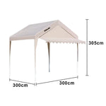 TREKKA Outdoor Pop-Up Gazebo - 3x3m Canopy Only with Wave Edge Awning Reinforced Steel Frame Waterproof & UV50+ Fabric Wind-Stable Structure Quick Assembly - Beige