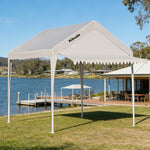 TREKKA Outdoor Pop-Up Gazebo - 3x3m Canopy Only with Triangle Edge Awning Reinforced Steel Frame Waterproof & UV50+ Fabric Wind-Stable Structure Quick Assembly - Beige