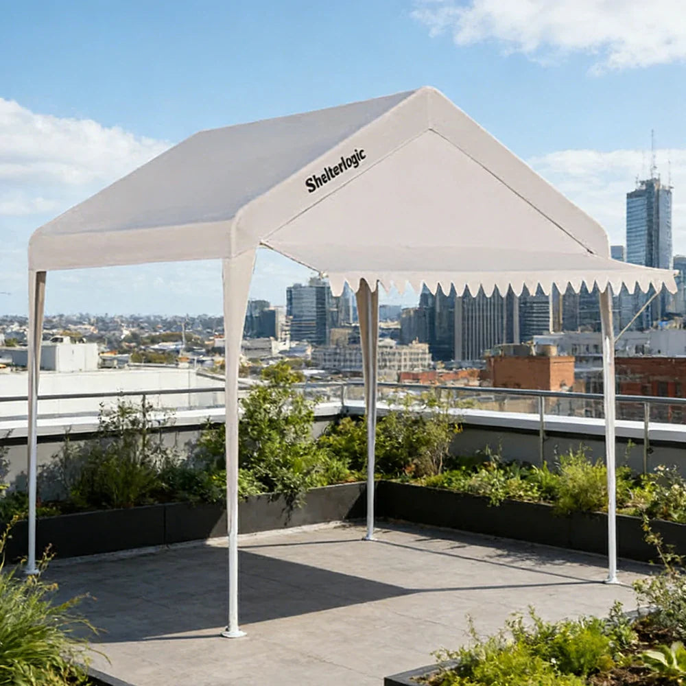TREKKA Outdoor Pop-Up Gazebo - 3x3m Canopy Only with Triangle Edge Awning Reinforced Steel Frame Waterproof & UV50+ Fabric Wind-Stable Structure Quick Assembly - Beige