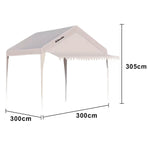 TREKKA Outdoor Pop-Up Gazebo - 3x3m Canopy Only with Triangle Edge Awning Reinforced Steel Frame Waterproof & UV50+ Fabric Wind-Stable Structure Quick Assembly - Beige