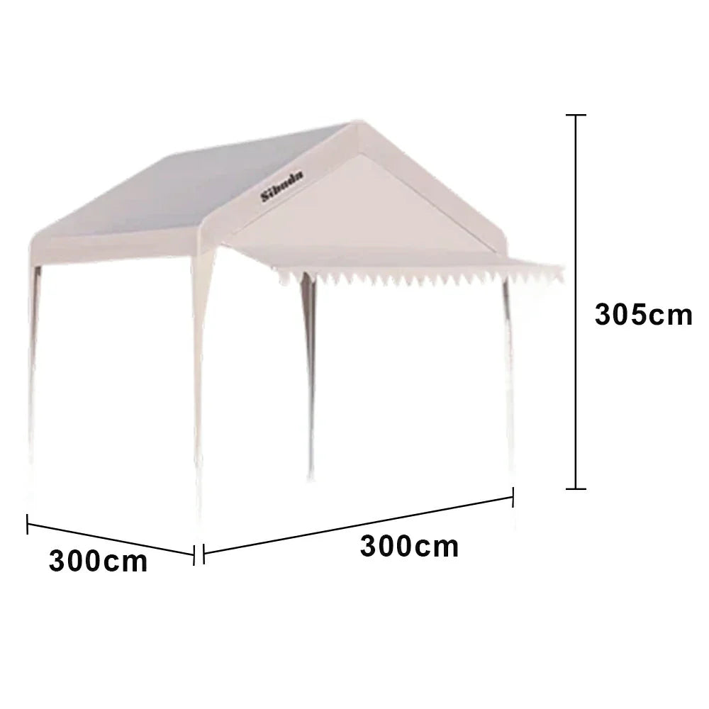 TREKKA Outdoor Pop-Up Gazebo - 3x3m Canopy Only with Triangle Edge Awning Reinforced Steel Frame Waterproof & UV50+ Fabric Wind-Stable Structure Quick Assembly - Beige