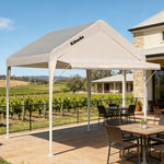TREKKA Outdoor Pop-Up Gazebo - 3x3m Canopy Only with Straight Edge Awning Reinforced Steel Frame Waterproof & UV-Resistant Fabric Wind-Stable Structure Quick Assembly - Beige