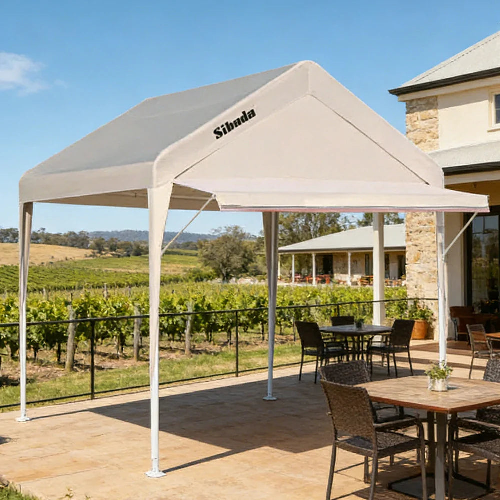 TREKKA Outdoor Pop-Up Gazebo - 3x3m Canopy Only with Straight Edge Awning Reinforced Steel Frame Waterproof & UV-Resistant Fabric Wind-Stable Structure Quick Assembly - Beige