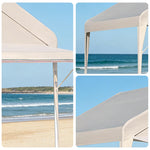 TREKKA Outdoor Pop-Up Gazebo - 3x3m Canopy Only with Straight Edge Awning Reinforced Steel Frame Waterproof & UV-Resistant Fabric Wind-Stable Structure Quick Assembly - Beige