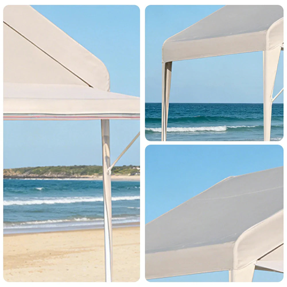 TREKKA Outdoor Pop-Up Gazebo - 3x3m Canopy Only with Straight Edge Awning Reinforced Steel Frame Waterproof & UV-Resistant Fabric Wind-Stable Structure Quick Assembly - Beige