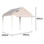 TREKKA Outdoor Pop-Up Gazebo - 3x3m Canopy Only with Straight Edge Awning Reinforced Steel Frame Waterproof & UV-Resistant Fabric Wind-Stable Structure Quick Assembly - Beige