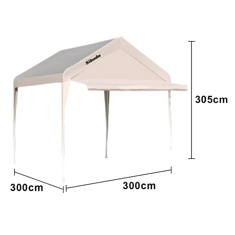 TREKKA Outdoor Pop-Up Gazebo - 3x3m Canopy Only with Straight Edge Awning Reinforced Steel Frame Waterproof & UV-Resistant Fabric Wind-Stable Structure Quick Assembly - Beige