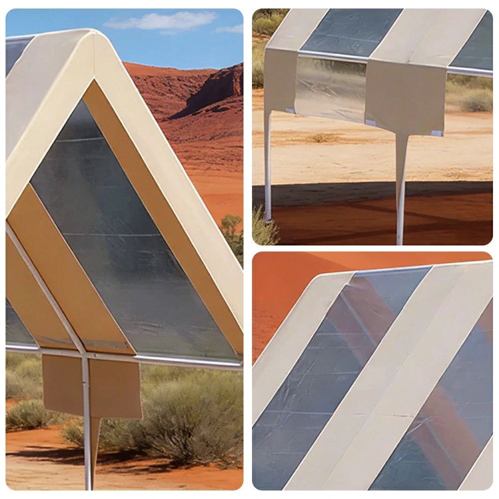 TREKKA Extra-Thick Outdoor Canopy Tent - 3x4m Cover with Dual Transparent Panels Reinforced Steel Frame Wind-Stable Structure Waterproof & UV-Resistant Material - Clear