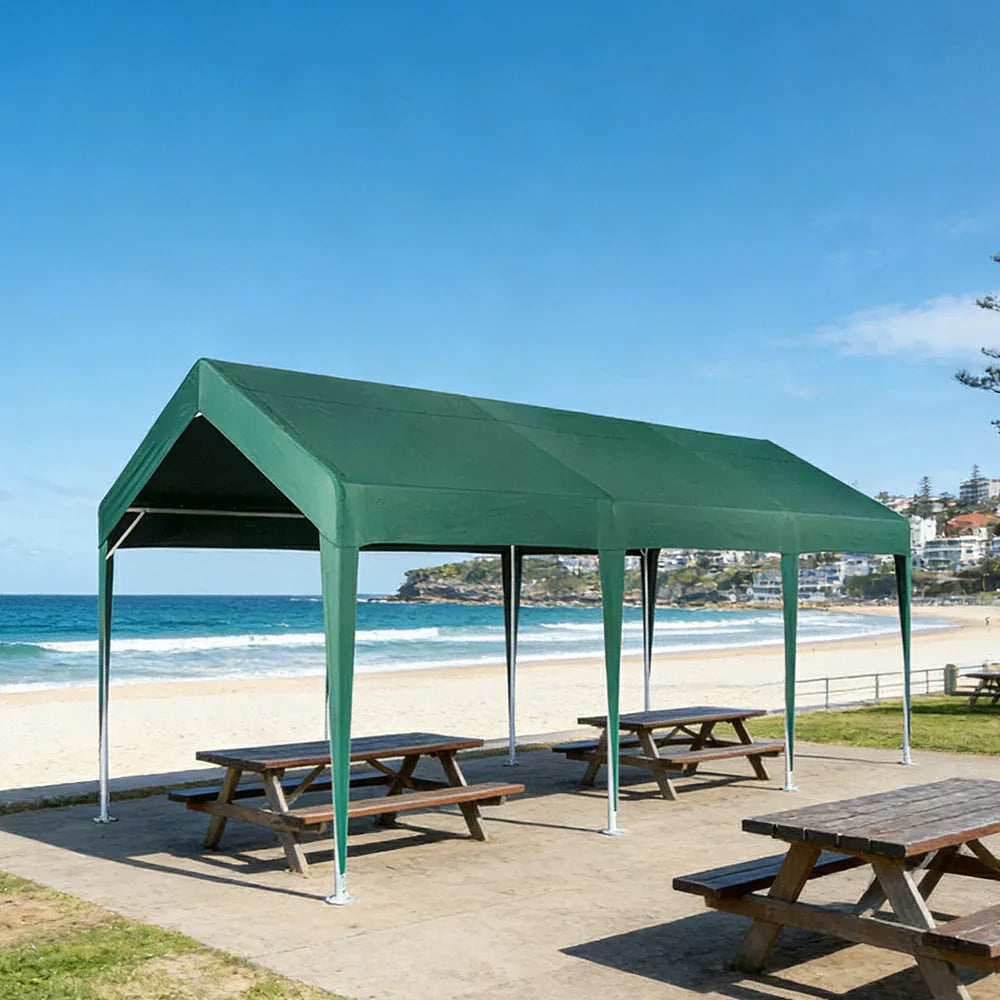 TREKKA Heavy-Duty Outdoor Canopy Tent - 3x6m Large Canopy Reinforced Steel Frame Waterproof & UV-Resistant Fabric Wind-Stable Structure - Army Green