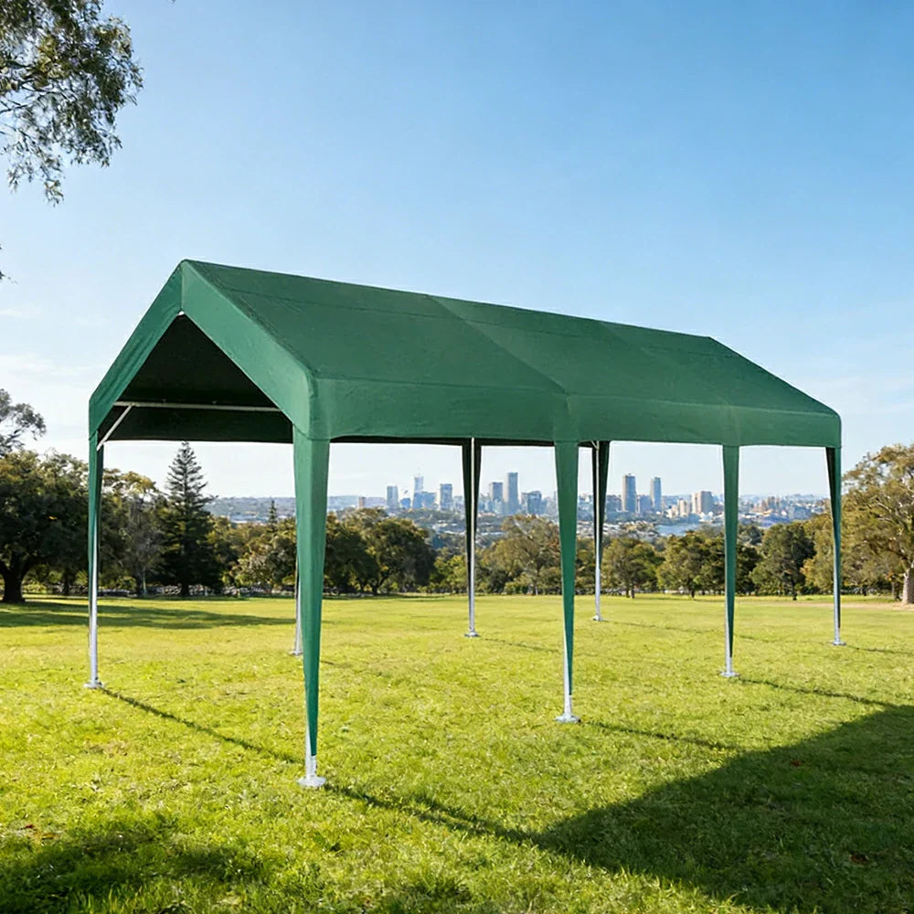 TREKKA Heavy-Duty Outdoor Canopy Tent - 3x6m Large Canopy Reinforced Steel Frame Waterproof & UV-Resistant Fabric Wind-Stable Structure - Army Green