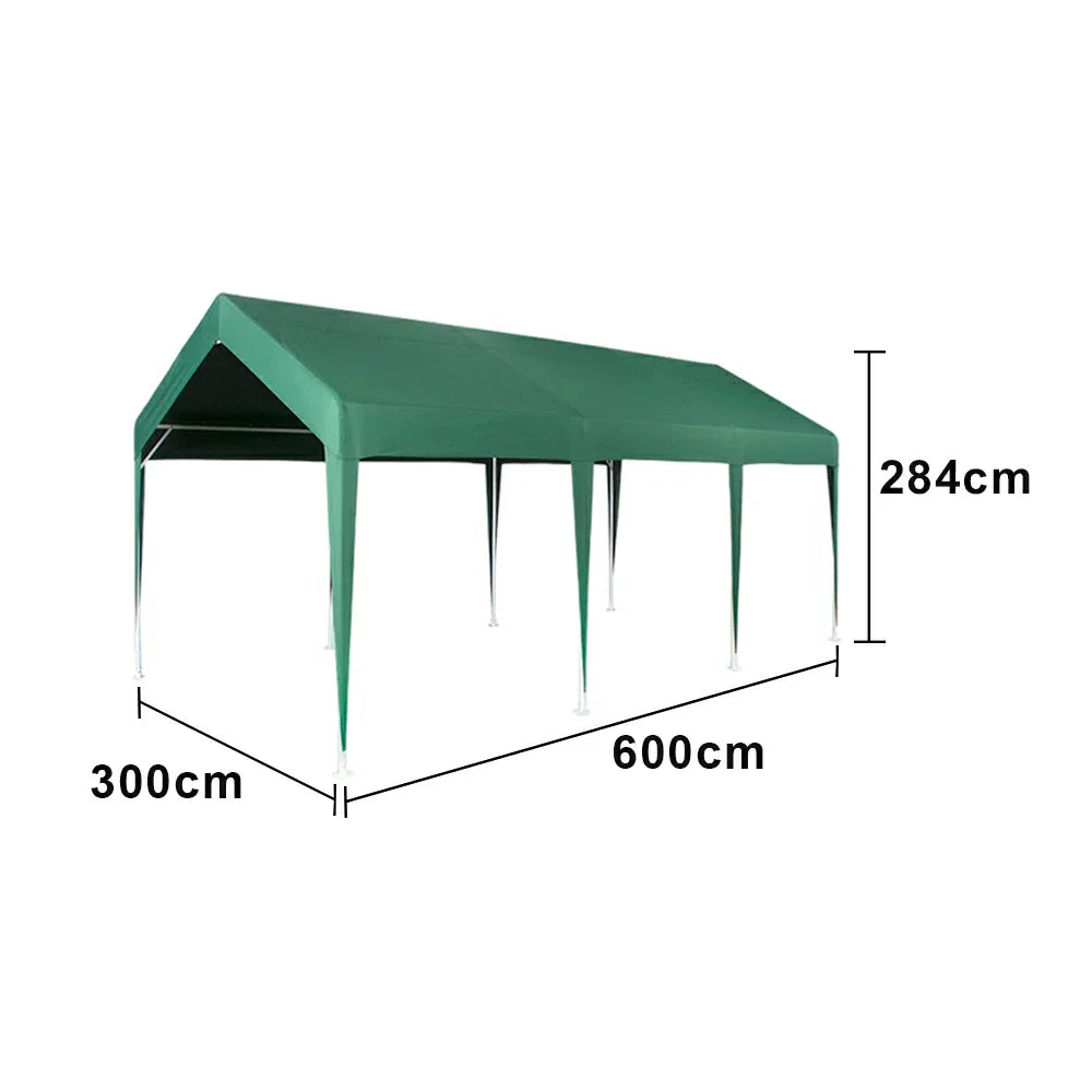 TREKKA Heavy-Duty Outdoor Canopy Tent - 3x6m Large Canopy Reinforced Steel Frame Waterproof & UV-Resistant Fabric Wind-Stable Structure - Army Green