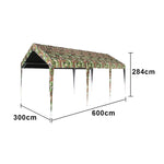 TREKKA Heavy-Duty Outdoor Canopy Tent - 3x6m Large Canopy Reinforced Steel Frame Waterproof & UV-Resistant Fabric Wind-Stable Structure - Camouflage
